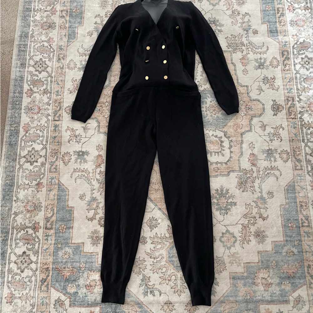 Chloe Black Vintage Jumpsuit with Gold Buttons